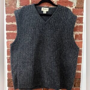 Eddie Bauer Charcoal Gray Wool Sweater Vest